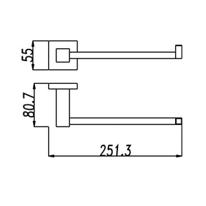 BLAZE Series Chrome Towel Hook Ring 250mm