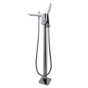 Chrome Floor Standing Mixer With Diverter & Handheld Shower(Brass)