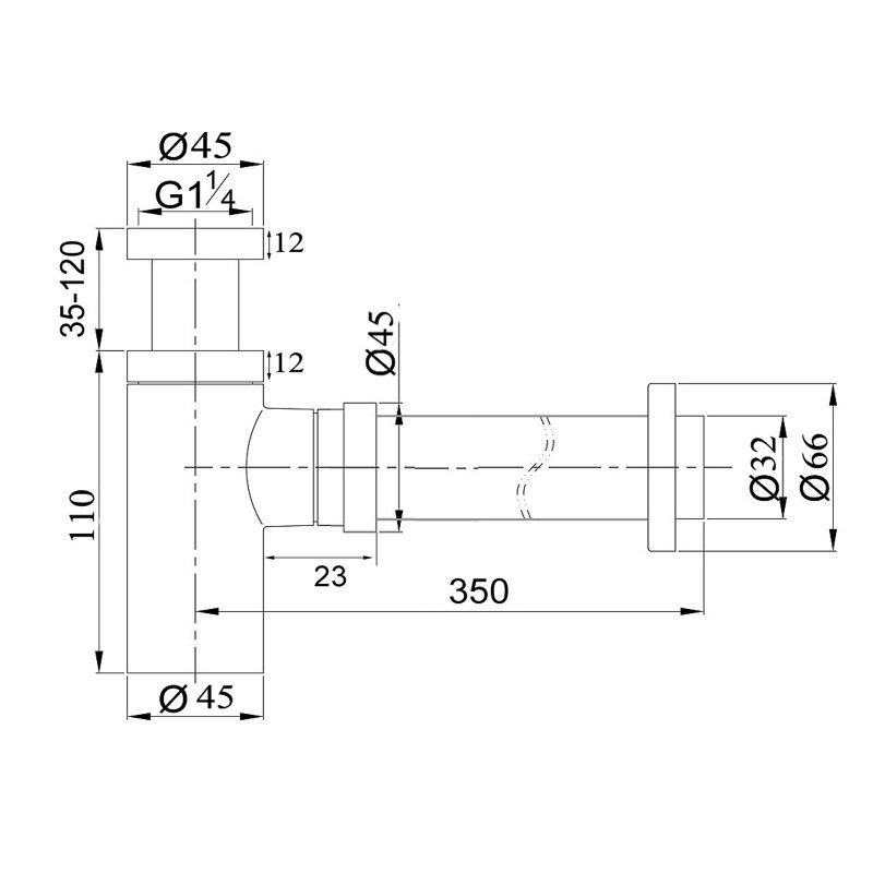 Norico Square Gun Metal Grey Square Bottle Trap 32mm