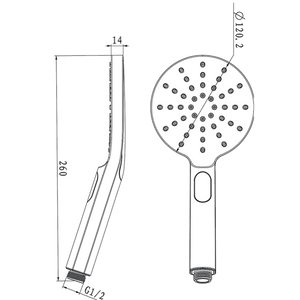 Round Chrome ABS 3 Function Handheld Shower Only