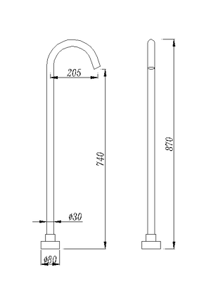 Black Round Floor Standing Mixer (Brass)