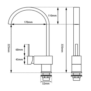 Gooseneck Chrome Kitchen Sink Mixer Tap