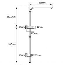 Square Gun Metal Grey Shower Station without Shower Head and Handheld Shower