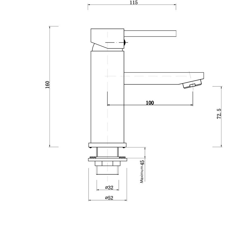 LUCID PIN Round Chrome Basin Mixer