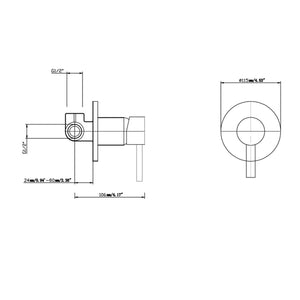 LUCID PIN Round Chrome Shower/Bath Wall Mixer