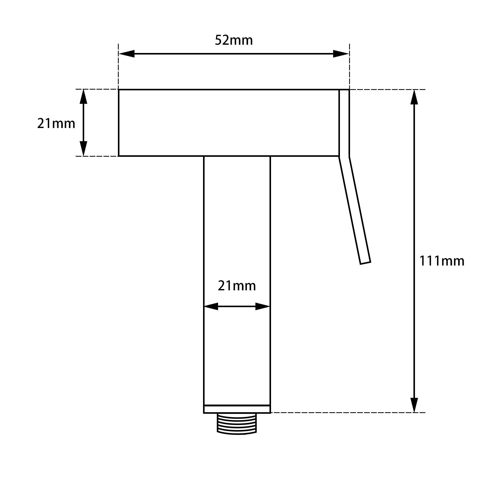 Square Brass Brushed Nickel Toilet Bidet Spray Kit with 1.2m PVC Hose