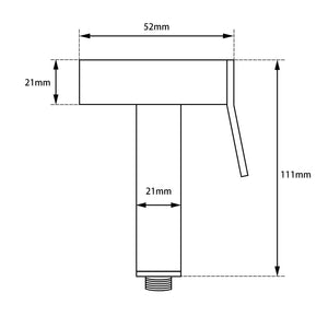 Square Brass Gun Metal Grey Toilet Bidet Spray Kit with 1.2m PVC Hose