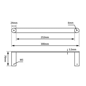 RUSHY Brushed Nickel Towel Ring 300mm