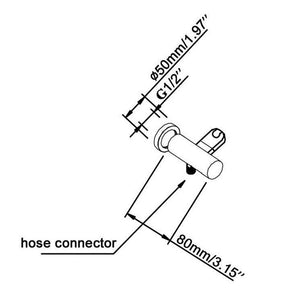 Pentro Brushed Nickel Round Shower Holder Wall Connector & Hose