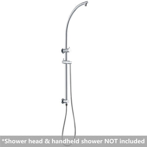 Round Chrome Top Inlet Shower Rail