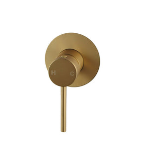 Norico Pentro Brushed Yellow Gold Round Shower Mixer Tap