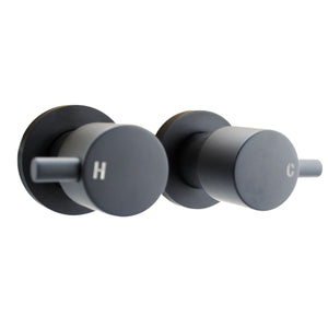 Pentro Matte Black Round Shower Taps Set