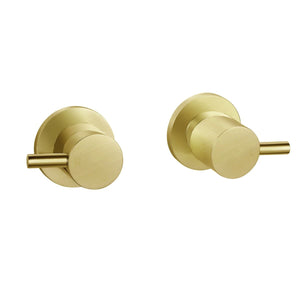 Pentro Brushed Yellow Gold Round Shower Taps Set