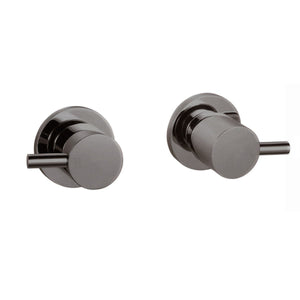 Pentro Gun Metal Grey Round Shower Taps Set